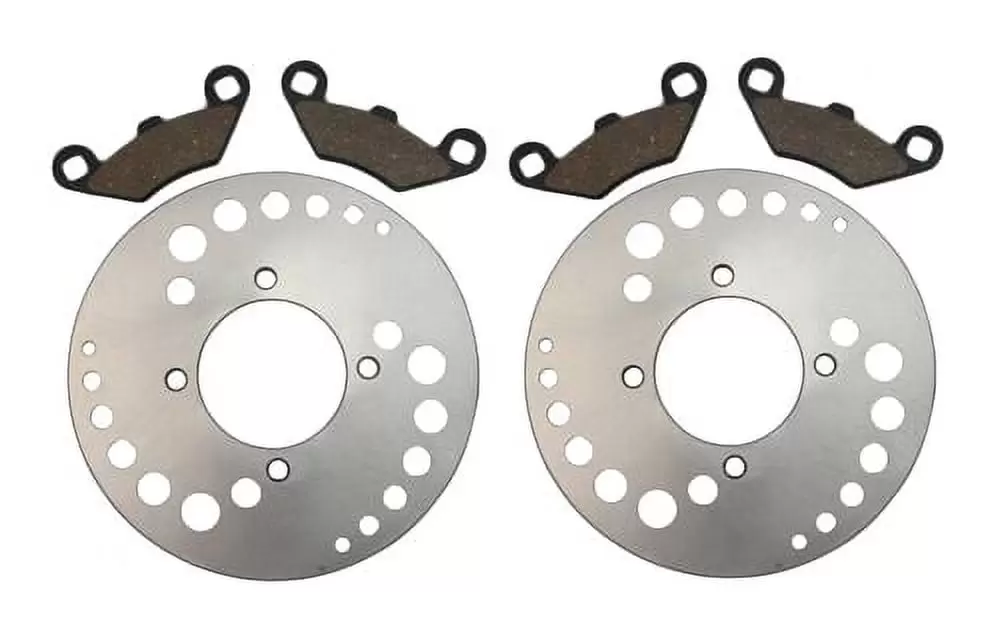 2 Front Disc Brake Rotors & Semi-Metallic Pads 2006-2007 Polaris Outlaw 500