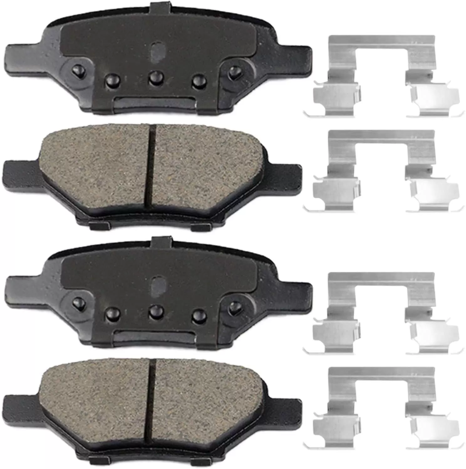 JADODE Rear Ceramic Brake Pads Kits Fits for 2007 2008 2009 Chevy Cobalt HHR Malibu. Pontiac G5 G6. Saturn Aura Ion-Ceramic Low Dust 4pcs Brake Pad D1033 w/Hardware