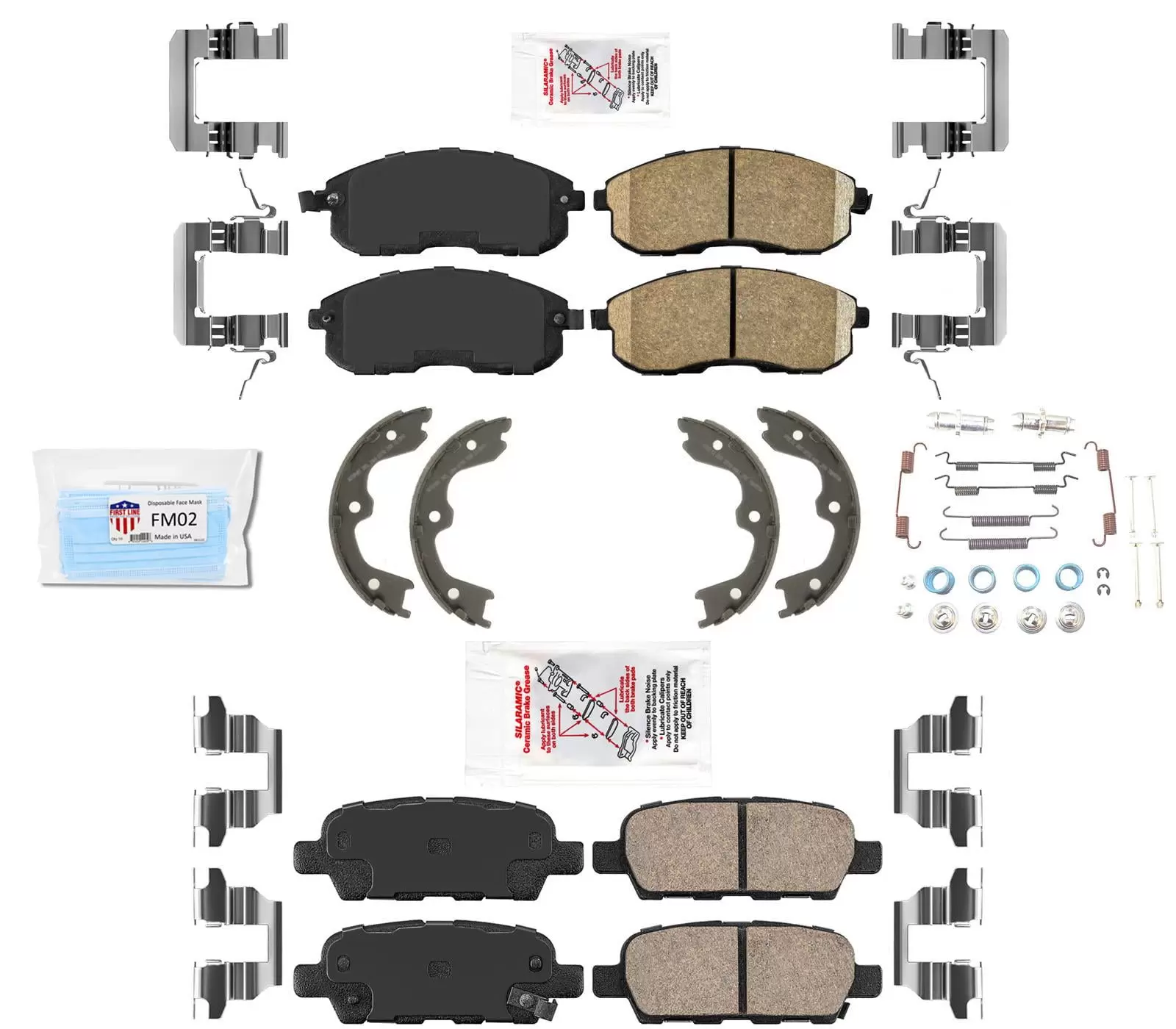 AmeriBRAKES Ceramic Brake Pads Parking Shoes Fits for 2007-2012 Nissan Altima