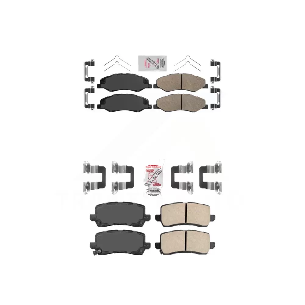 AmeriBRAKES Front Rear Ceramic Disc Brake Pads Kit For 2018-2020 Honda Odyssey KNF-101050