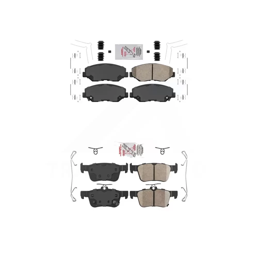 AmeriBRAKES Front Rear Ceramic Disc Brake Pads Kit For Honda Civic KNF-100304