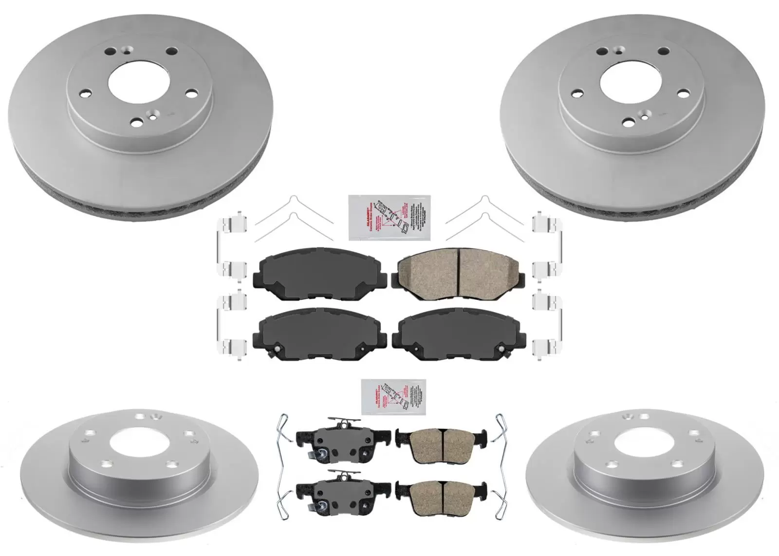 AmeriBrake Coated Brake Rotors Ceramic Brake Pads for Honda Civic LX 2021