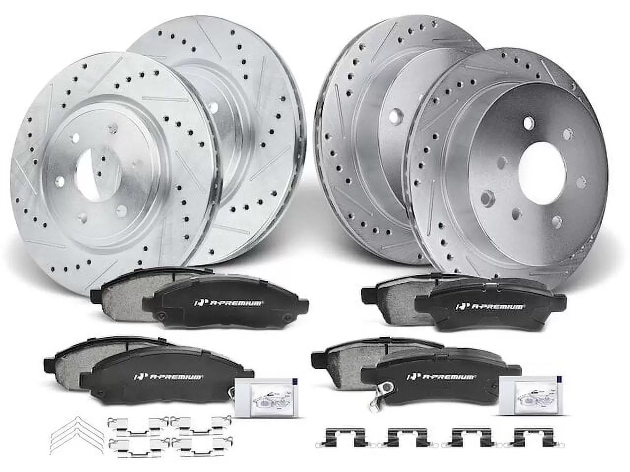 Brake Pad and Rotor Kit 12 - Compatible with 2005 - 2019 Nissan Frontier 4.0L V6 2006 2007 2008 2009 2010 2011 2012 2013 2014 2015 2016 2017 2018