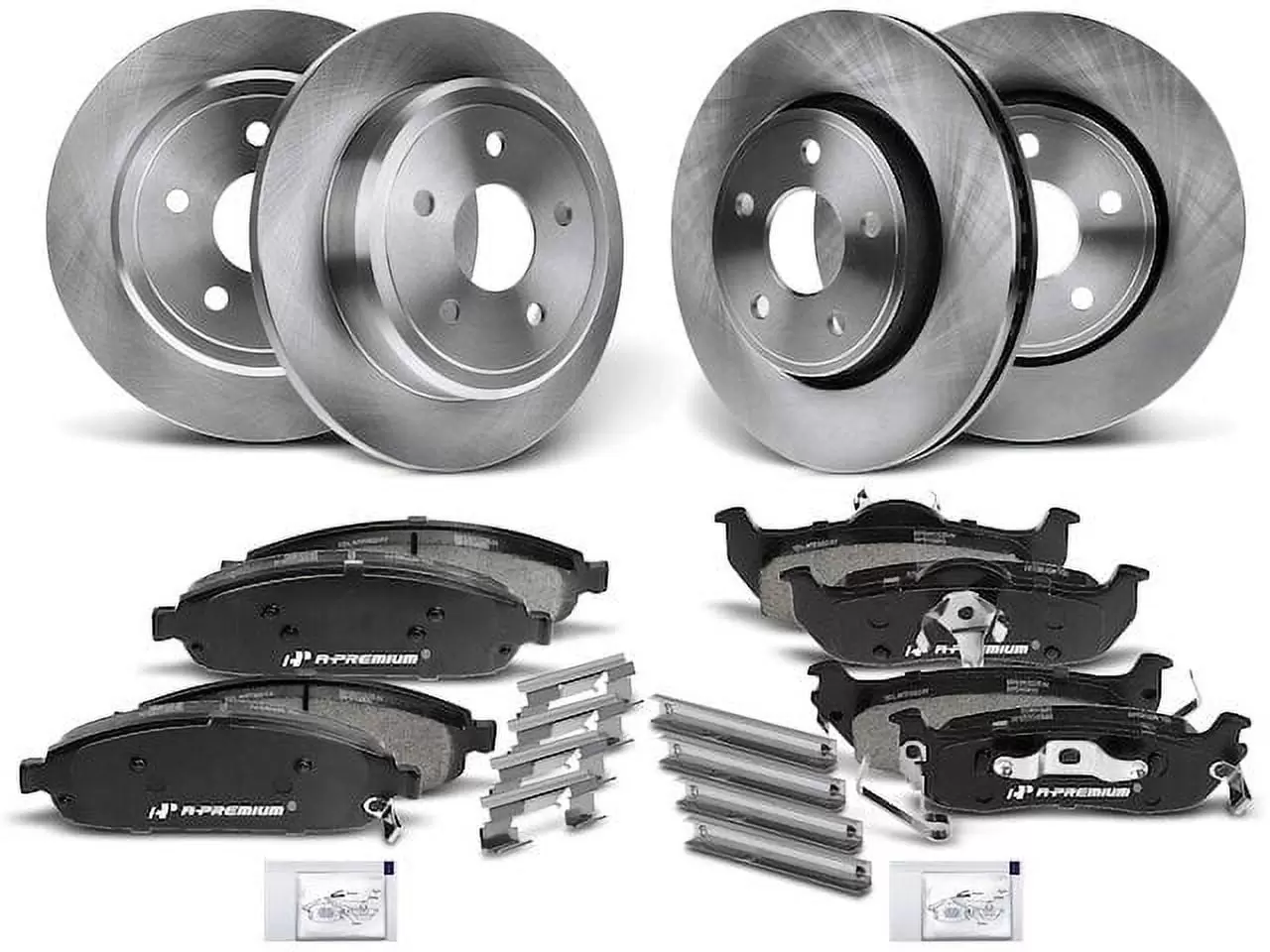 Brake Pad and Rotor Kit 12 - Compatible with 2006 - 2010 Jeep Commander 2007 2008 2009