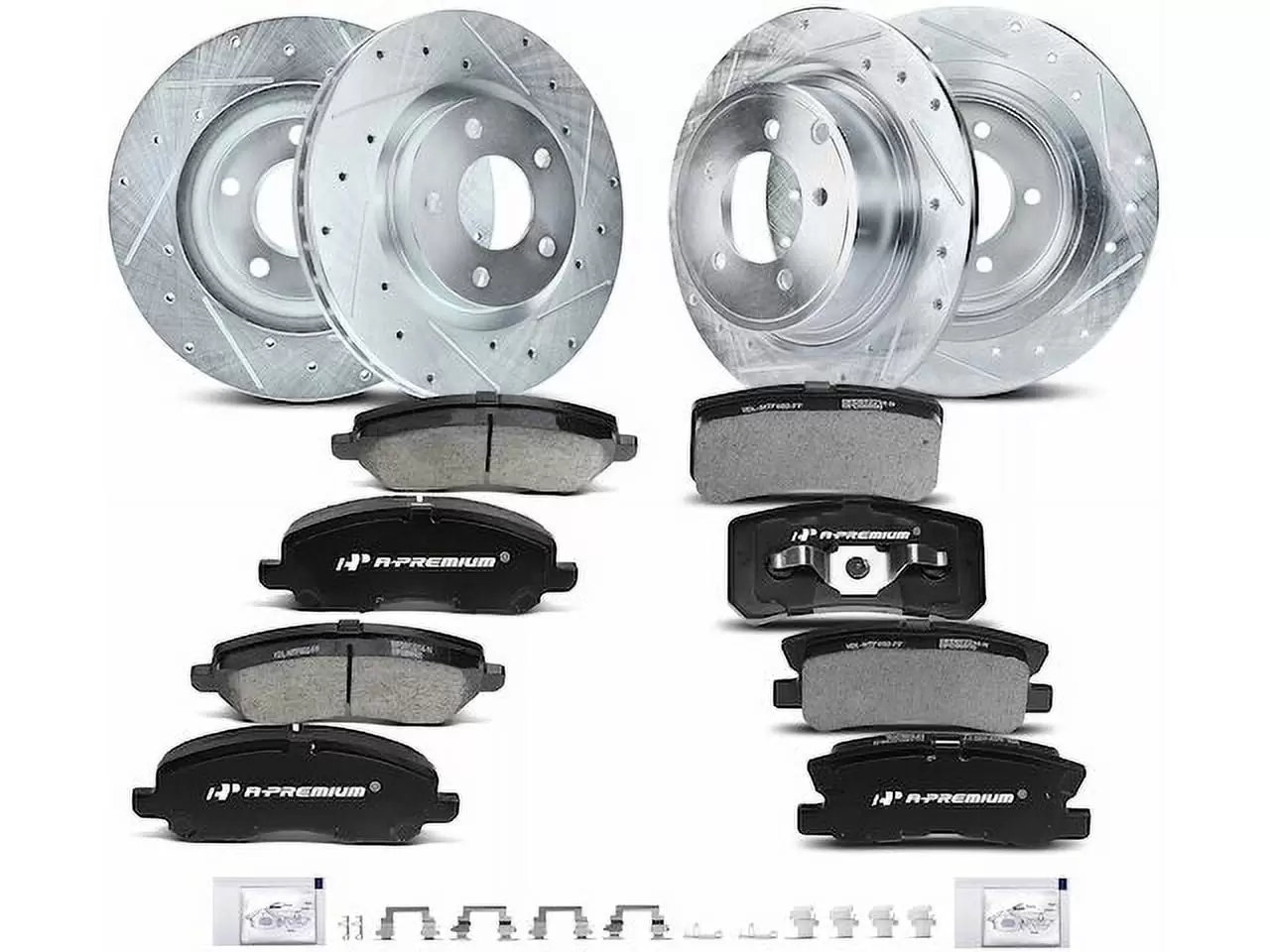 Brake Pad and Rotor Kit 12 - Compatible with 2007 - 2008. 2010 - 2017 Jeep Patriot 2011 2012 2013 2014 2015 2016