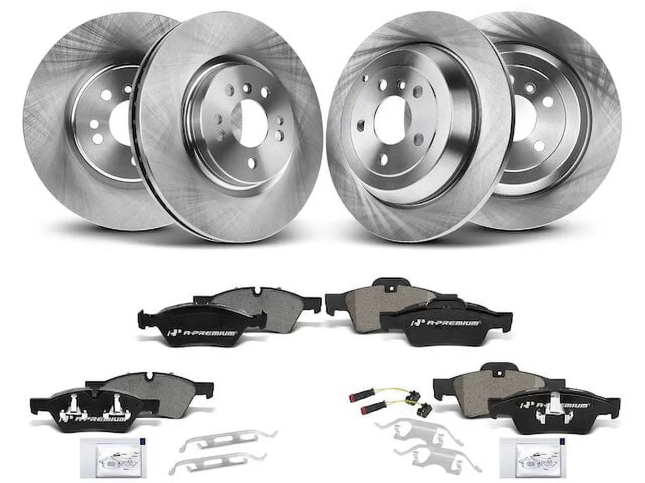 Brake Pad and Rotor Kit 12 - Compatible with 2007 - 2009 Mercedes-Benz ML320 3.0L V6 2008