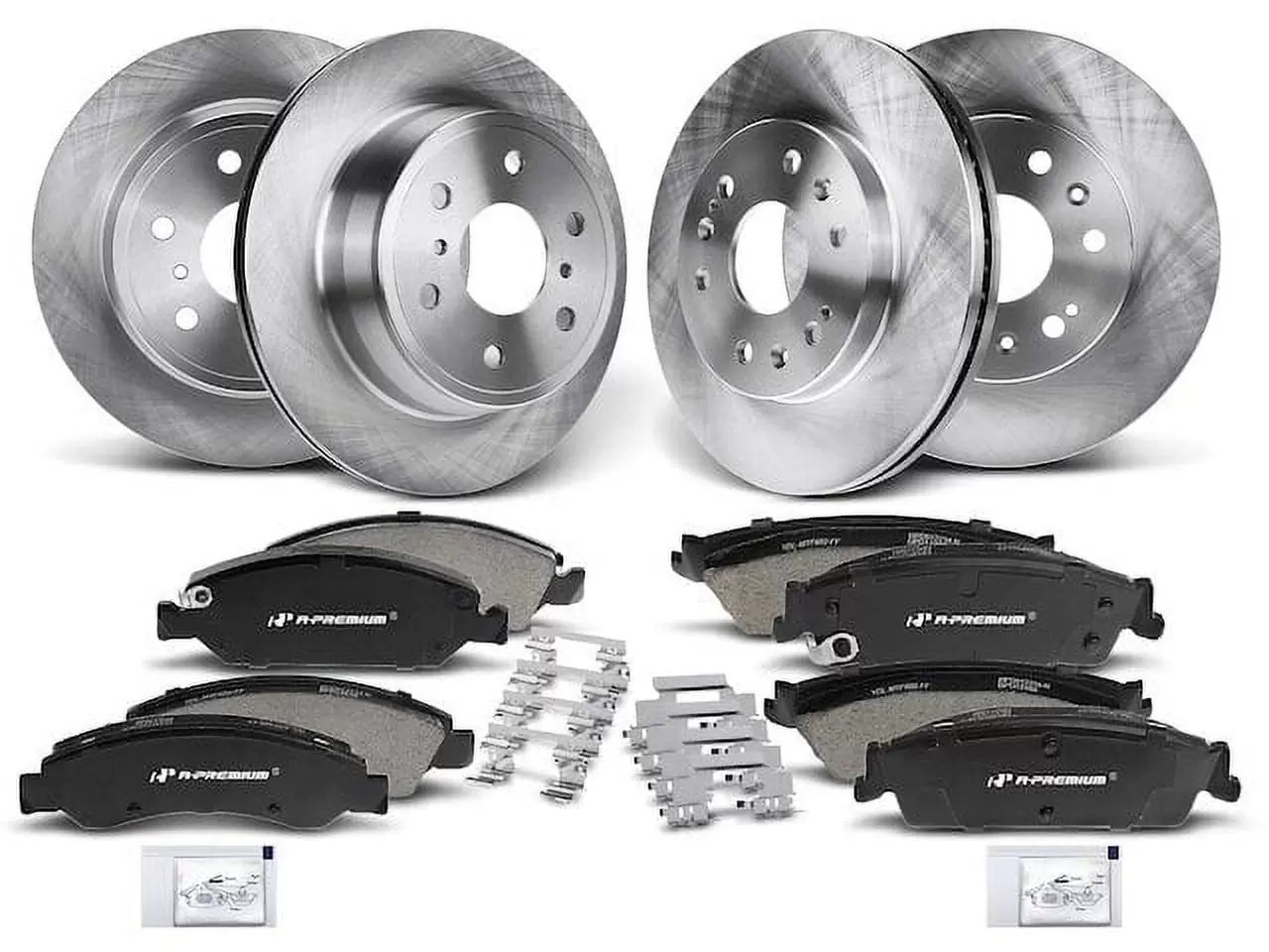 Brake Pad and Rotor Kit 12 - Compatible with 2008 - 2014 GMC Yukon 2009 2010 2011 2012 2013