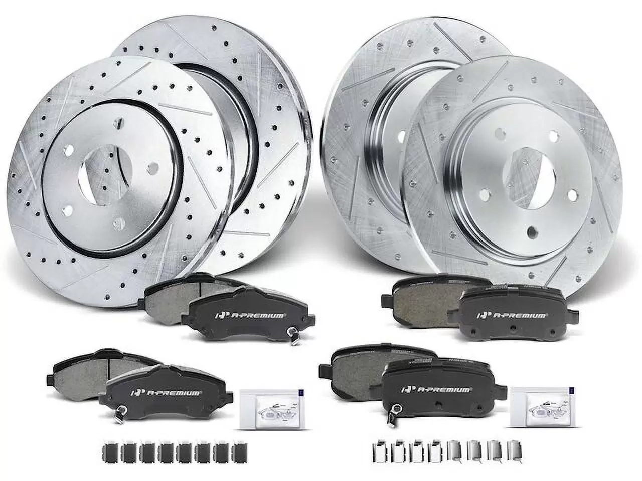 Brake Pad and Rotor Kit 12 - Compatible with 2009 - 2012 Dodge Journey 2010 2011