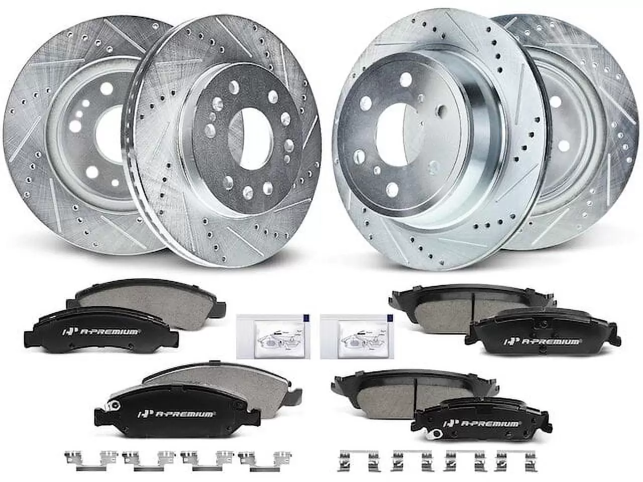 Brake Pad and Rotor Kit 12 - Compatible with 2015 - 2020 Chevy Suburban 2016 2017 2018 2019