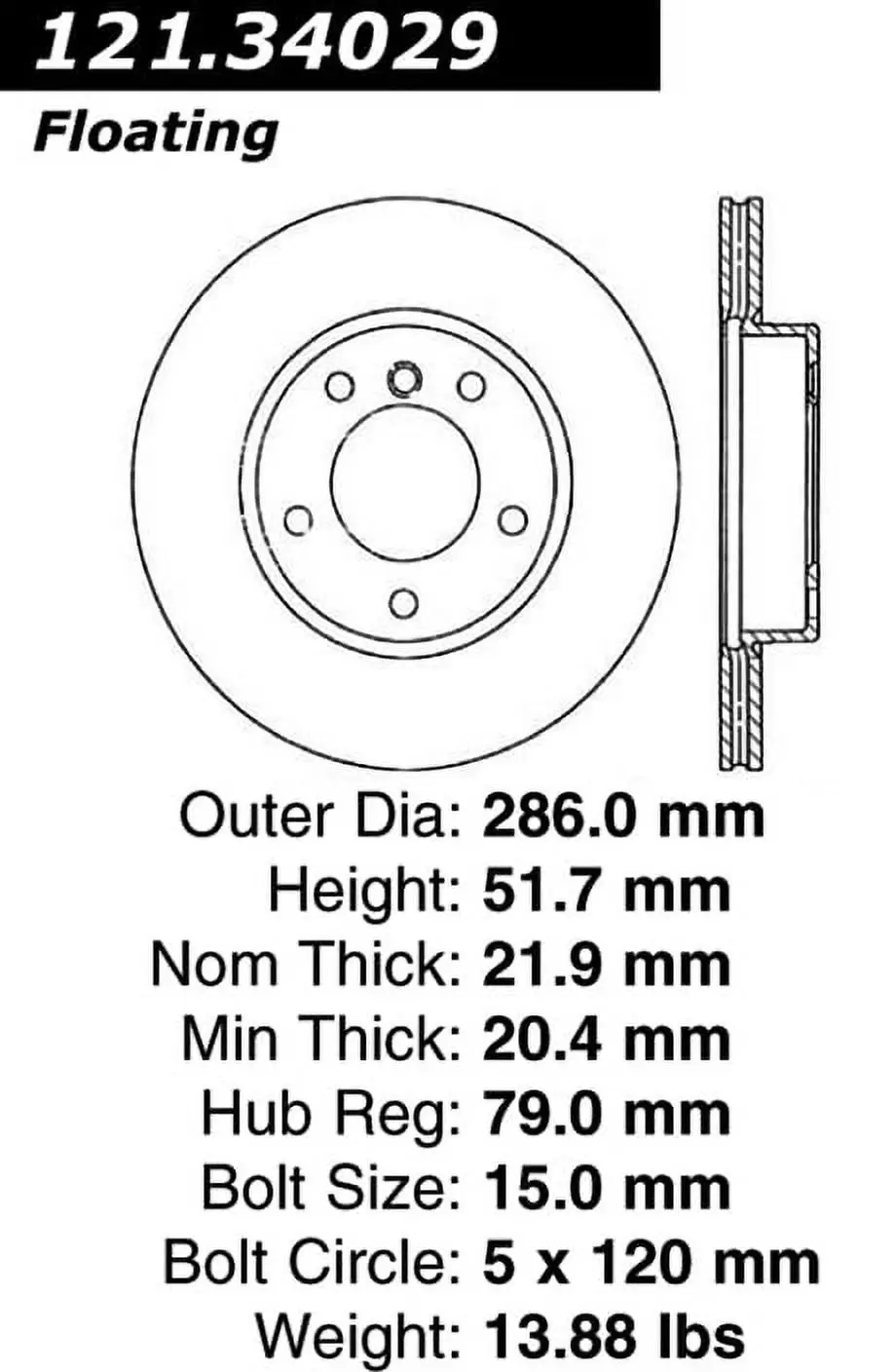 C-Tek Disc Brake Rotor 121.34029 Fits select: 2000 BMW Z3 2.8. 1998-2000 BMW 323