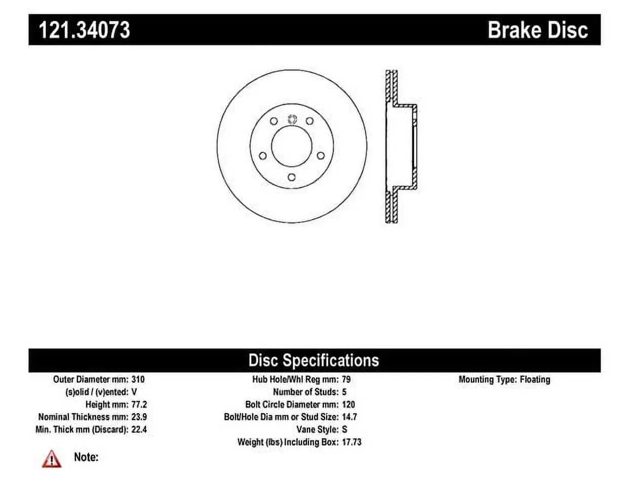 C-Tek Disc Brake Rotor 121.34073