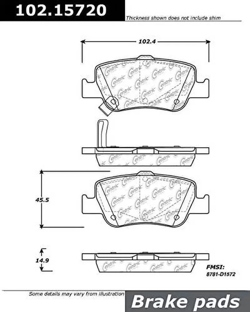 Centric 102.15720 C-Tek Metallic Brake Pad