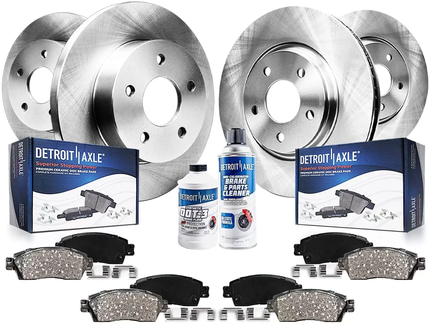 Detroit Axle - 2.4L Brake Kit for 2010 2011-2013 Kia Forte Koup Forte. 2012 Forte5 Replacement 11.81 Front & 10.31 Rear Disc Brake Rotors Ceramic Brakes Pads