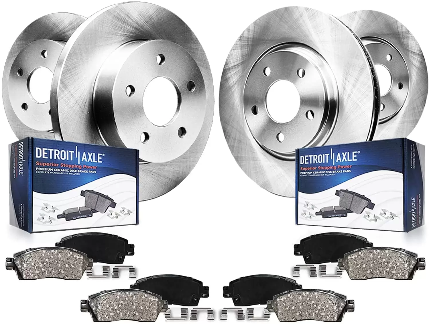 Detroit Axle - Brake Kit for 03-07 Honda Accord Brake Rotors 2003 2004 2005 2007 Ceramic Brakes Pads Front and Rear Replacement: 11.10 Front Rotors and 10.23 Rear Rotors