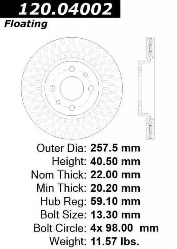 Disc Brake Rotor Fits select: 2012-2017 FIAT 500 POP