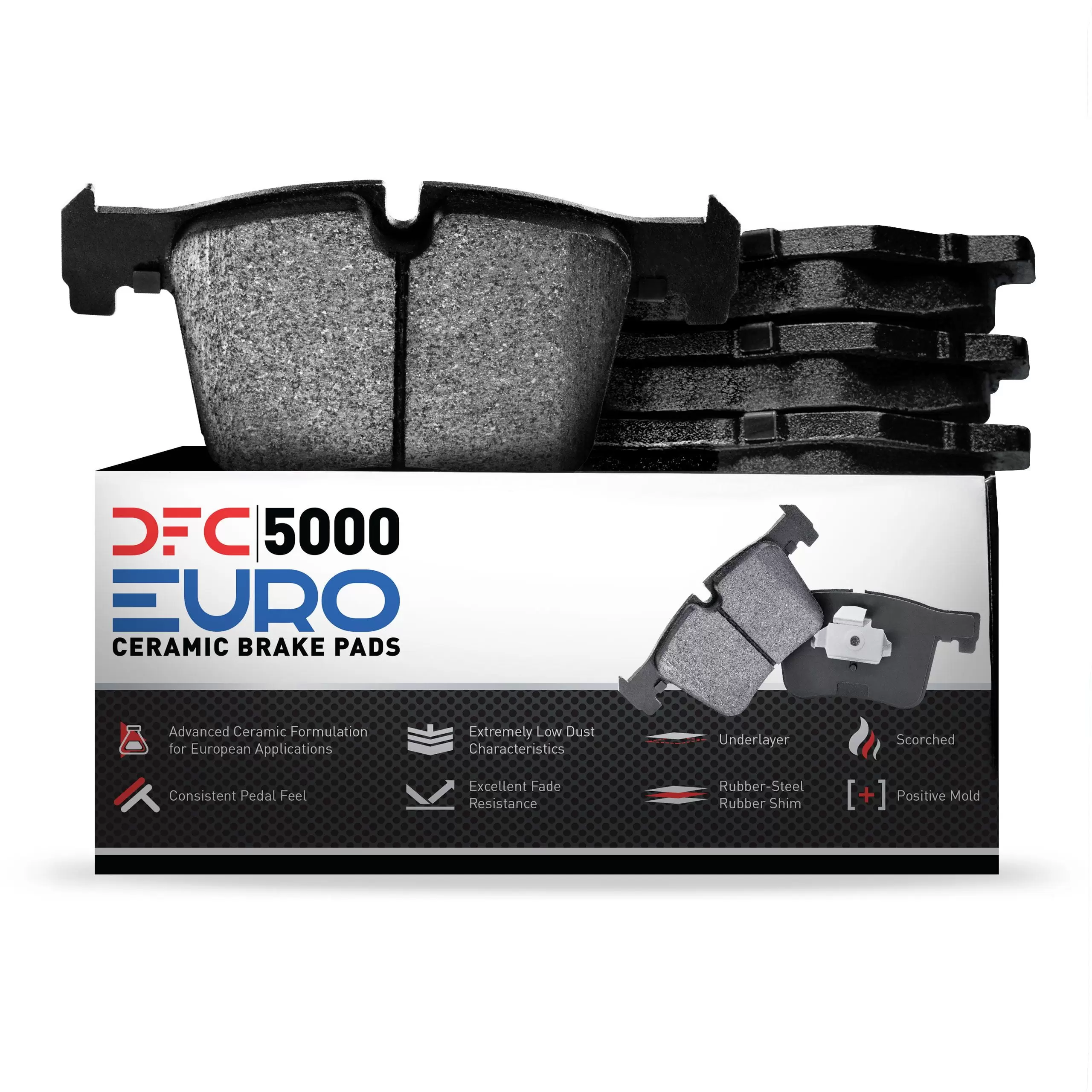 Dynamic Friction Company 5000 Euro Ceramic Brake Pads 1600-0979-00-Front Set For 2003-2008 Volvo XC90. 2006-2012 Ford Focus. 2008-2009 Volvo S60