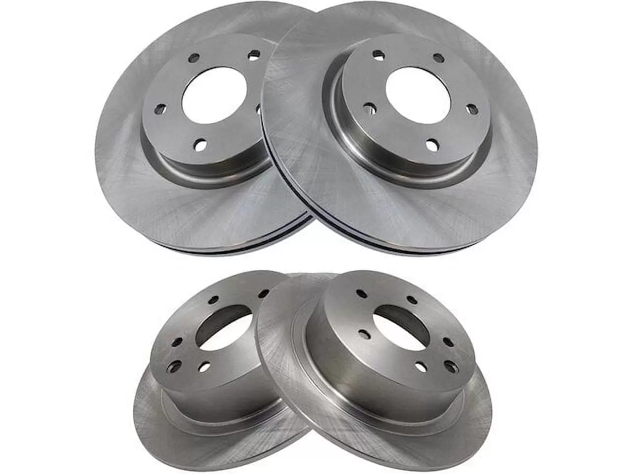 Front and Rear Brake Rotors - Set of 4 - 5 Lug - Vented Front Rotors - Solid Rear Rotors - Compatible with 2013 - 2019 Nissan Altima FWD Sedan 2014 2015 2016 2017 2018