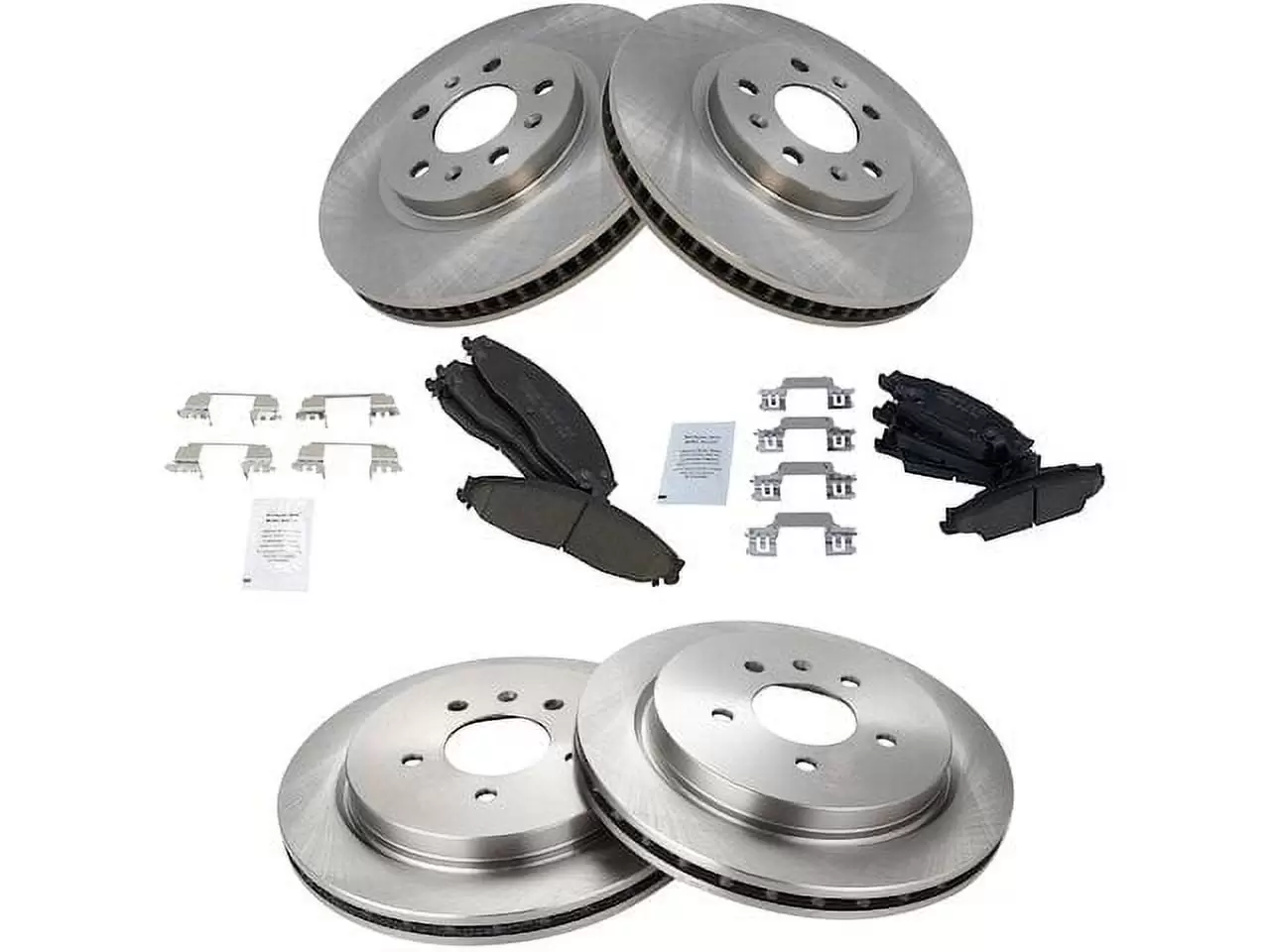 Front and Rear Ceramic Brake Pads and Rotor Kit - 5-Lug - Compatible with 2003 - 2007 Cadillac CTS with Soft Ride Suspension (2006-2007 Models with Power 4-Wheel ABS Disc Brakes) 2004 2005