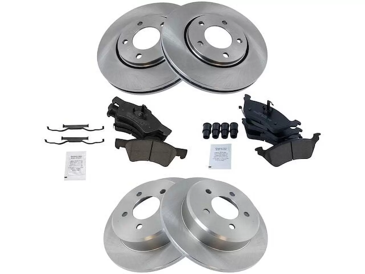 Front and Rear Brake Pad and Rotor Kit - Compatible with 2001 - 2007 Chrysler Town & Country 2002 2003 2004 2005 2006