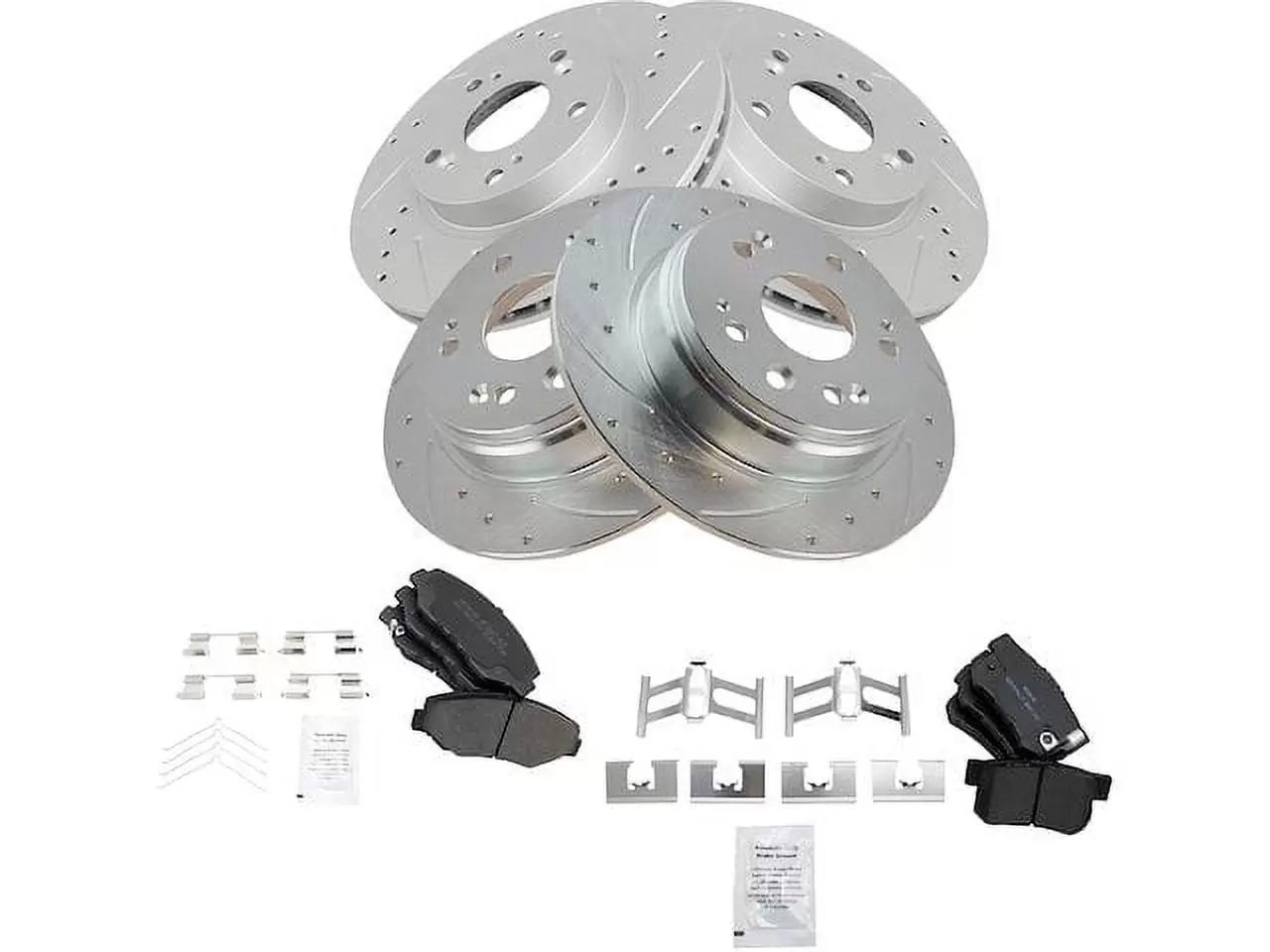 Front and Rear Brake Pad and Rotor Kit - Compatible with 2002 - 2004 Honda CR-V 2003