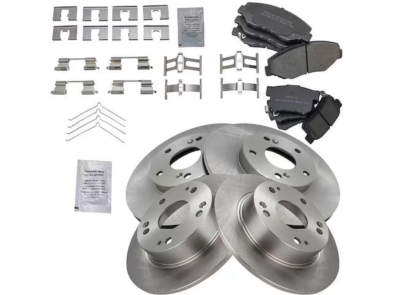 Front and Rear Brake Pad and Rotor Kit - Compatible with 2003 - 2007 Honda Accord 2.4L 4-Cylinder 2004 2005 2006