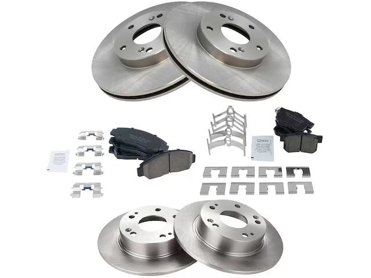 Front and Rear Brake Pad and Rotor Kit - Compatible with 2003 - 2007 Honda Accord 3.0L V6 2004 2005 2006