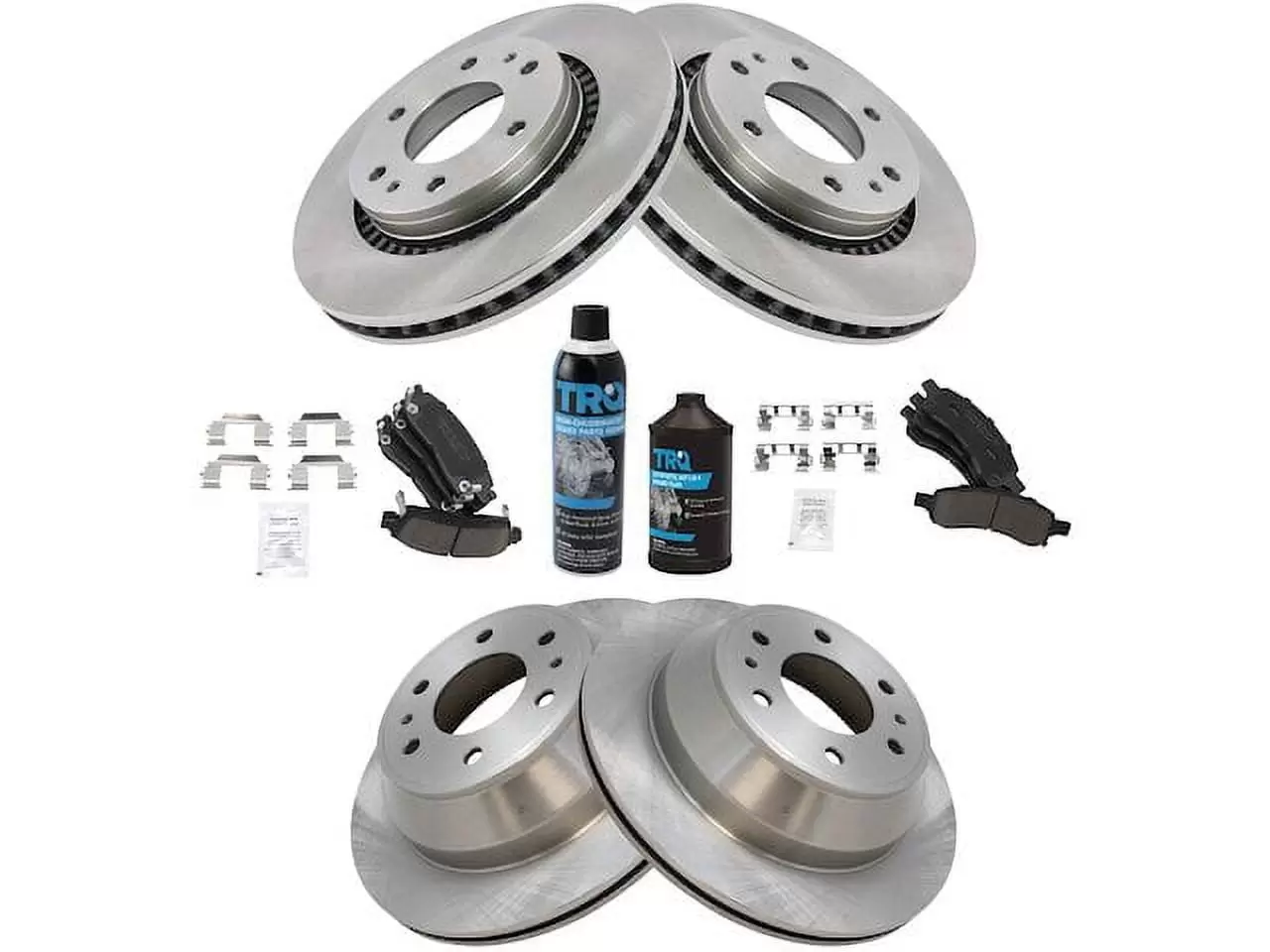 Front and Rear Brake Pad and Rotor Kit - Compatible with 2006 - 2007 Chevy Trailblazer 4.2L 6-Cylinder