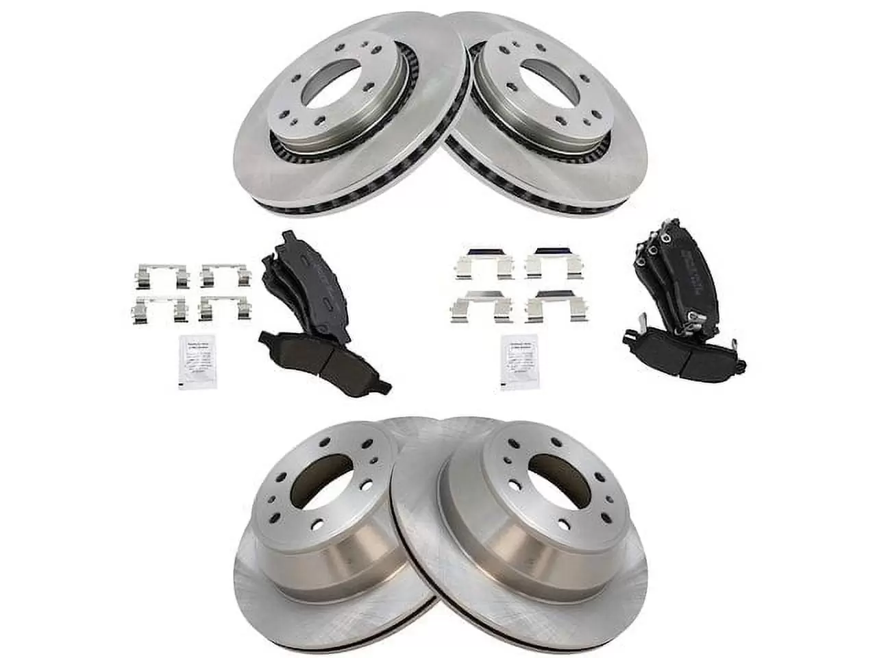 Front and Rear Brake Pad and Rotor Kit - Compatible with 2006 - 2007 GMC Envoy 4.2L 6-Cylinder