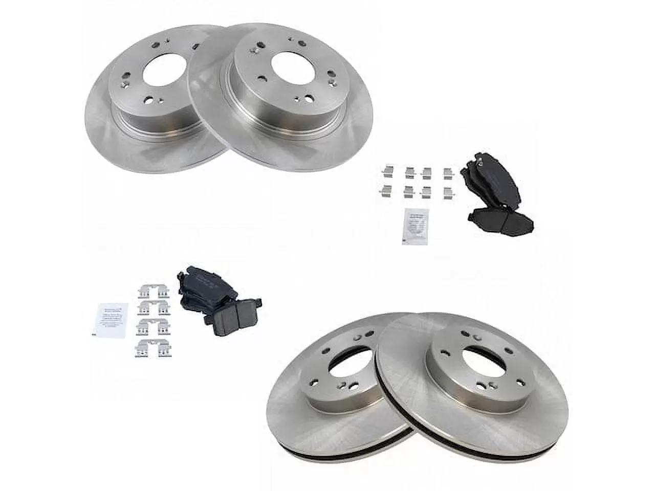 Front and Rear Brake Pad and Rotor Kit - Compatible with 2008 - 2012 Honda Accord LX 2.4L 4-Cylinder 2009 2010 2011