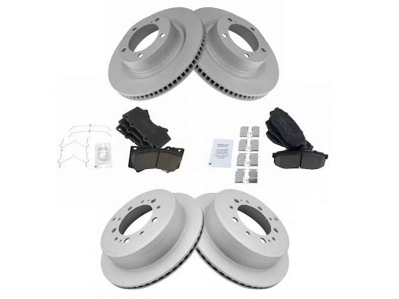 Front and Rear Brake Pad and Rotor Kit - Compatible with 2008 - 2020 Toyota Sequoia 2009 2010 2011 2012 2013 2014 2015 2016 2017 2018 2019