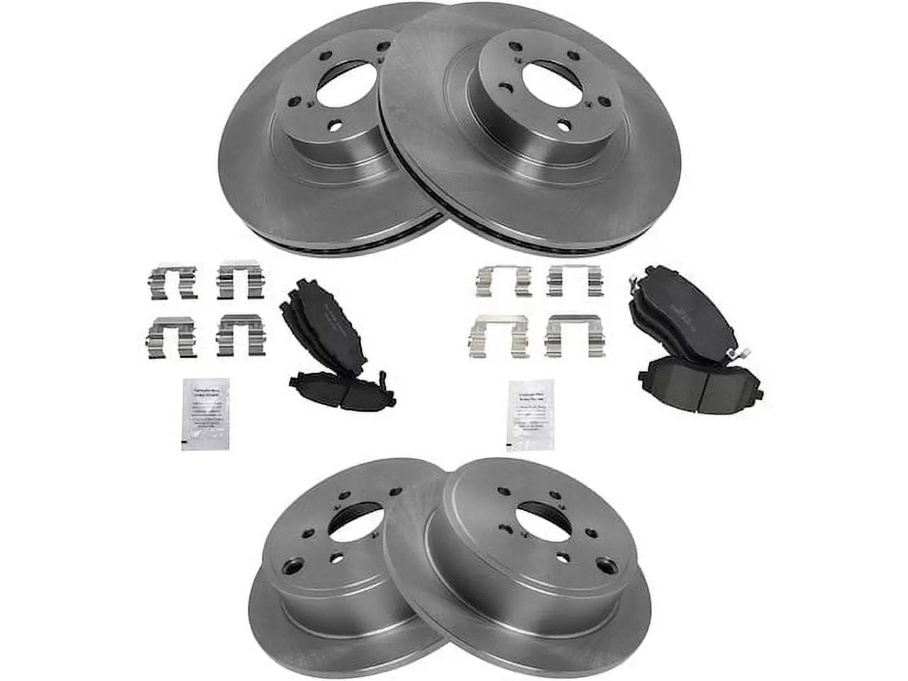 Front and Rear Ceramic Brake Pad and Rotor Kit - Compatible with 2010 - 2012 Subaru Legacy 2.5L H4 Naturally Aspirated (Excluding Turbo Models) 2011