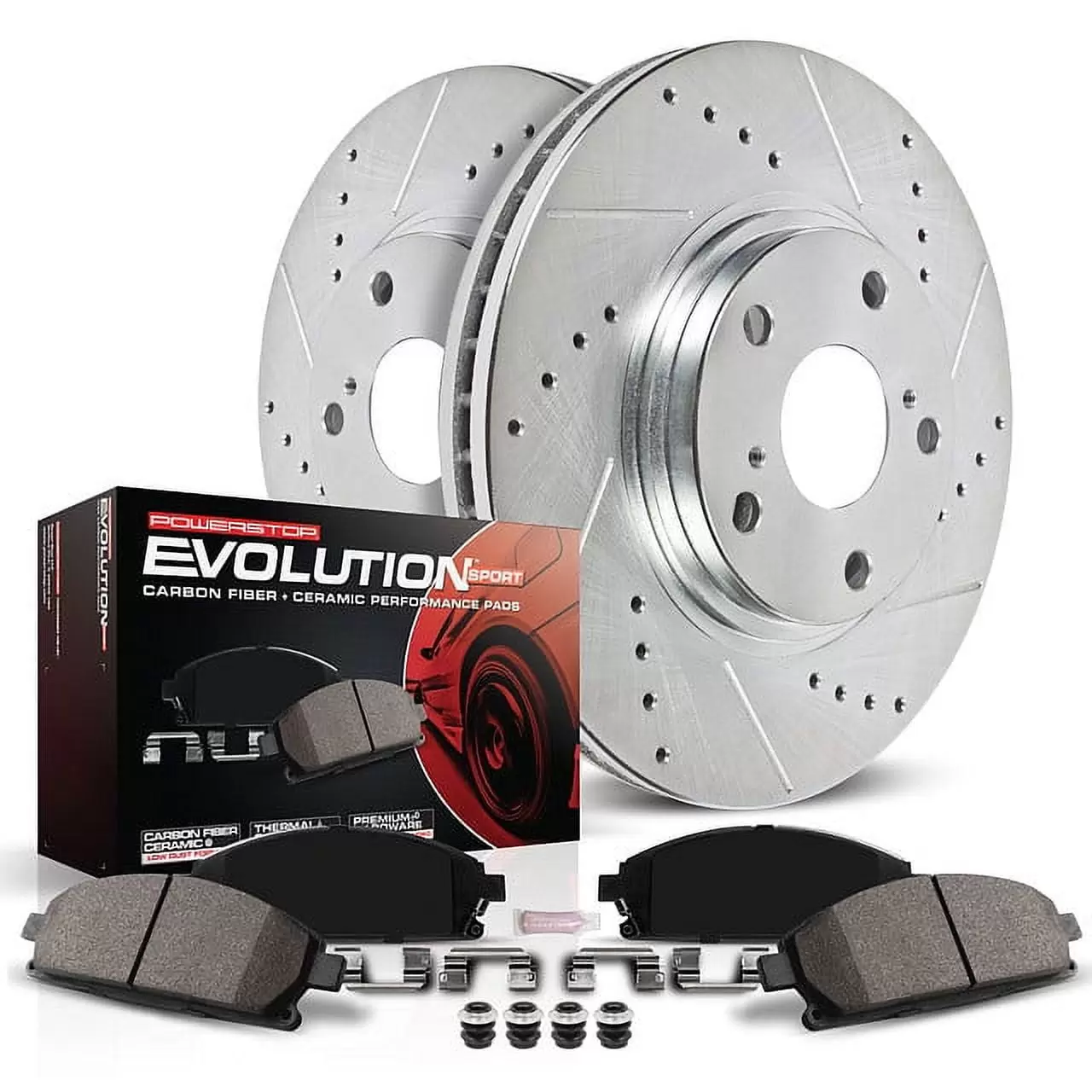 Power Stop Front Ceramic Brake Pad and Drilled and Slotted Rotor Kit K5913