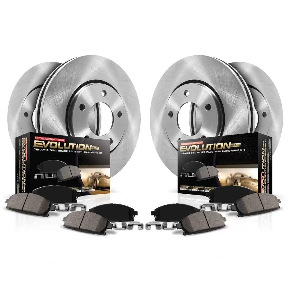 Power Stop Front and Rear Stock Replacement Brake Pad and Rotor Kit KOE8736