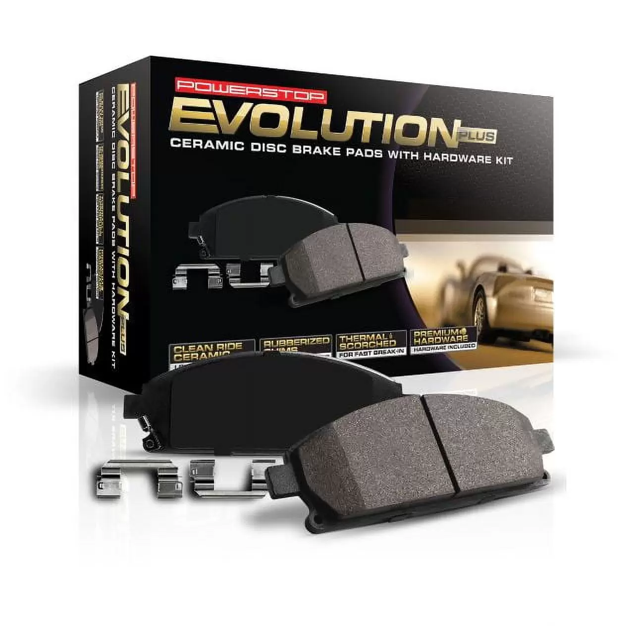 Power Stop Rear Z17 Evolution Ceramic Brake Pads with Hardware 17-1800 Fits select: 2016.2018-2019 MINI COOPER