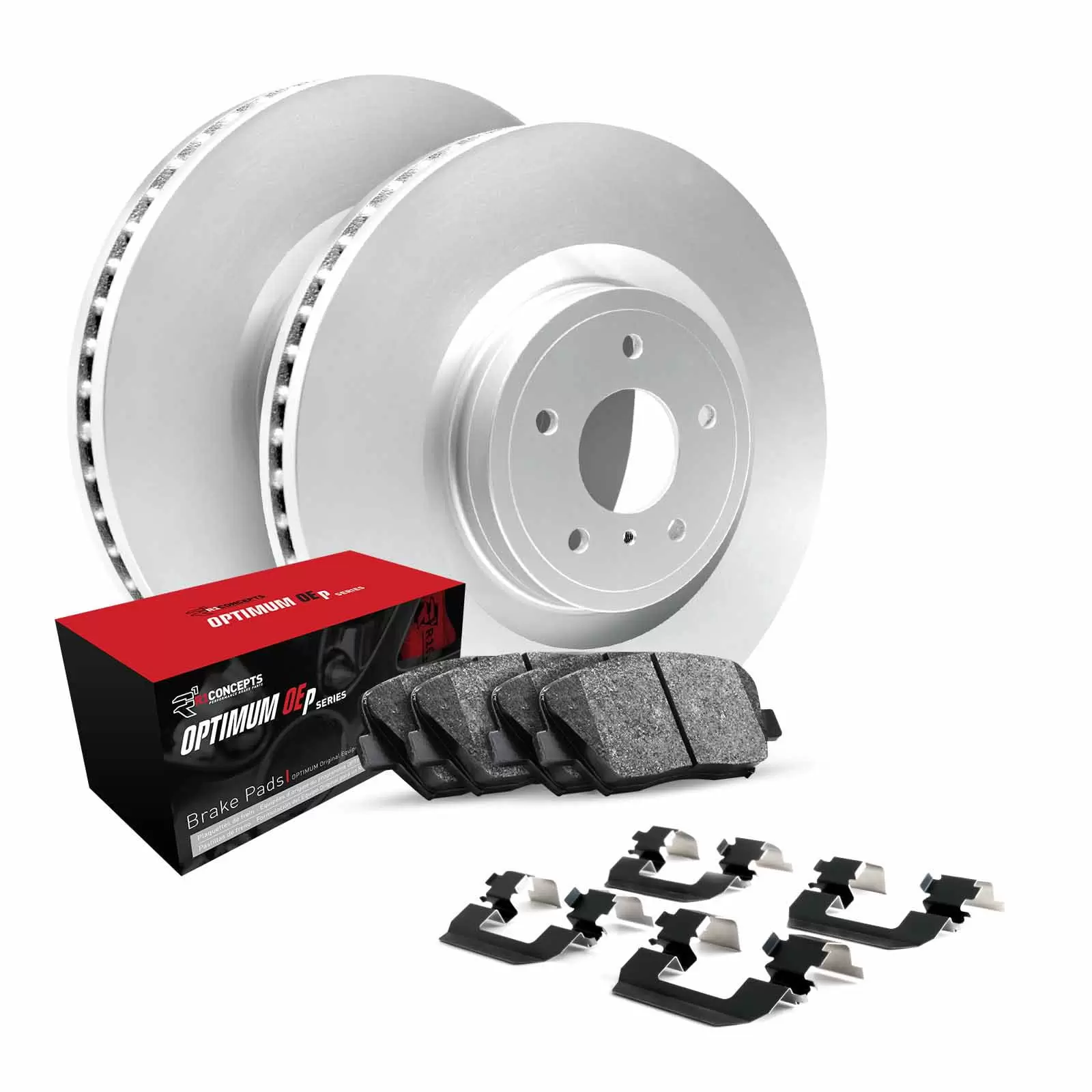 R1 Concepts Rear Brakes and Rotors Kit |Rear Brake Pads| Brake Rotors and Pads| Optimum OEp Brake Pads and Rotors |Hardware Kit WDUH1-67092