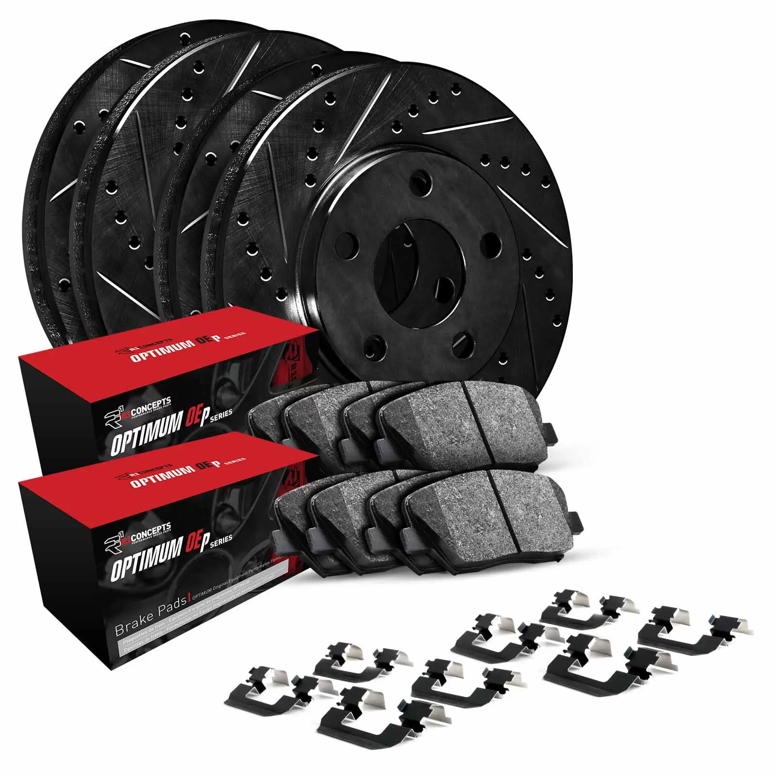 R1 Concepts Whuh2 54428 R1 Brake Rotors D/S Black W/ Optimum Oe Pads & Hdw Fits select: 1993-1994 LINCOLN CONTINENTAL. 1994-1995 FORD TAURUS SHO