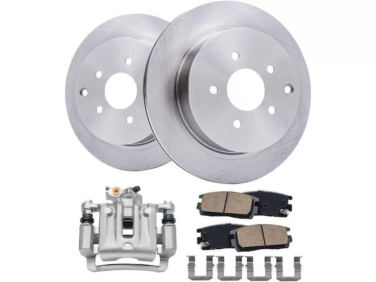 Rear Brake Pad Rotor and Caliper Set - Compatible with 2010 - 2017 GMC Terrain 2011 2012 2013 2014 2015 2016