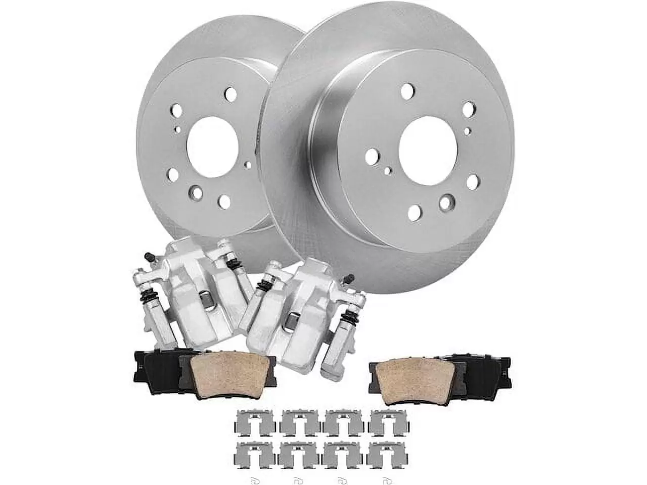 Rear Brake Pad Rotor and Caliper Set - Compatible with 2012 - 2017 Toyota Camry 2013 2014 2015 2016