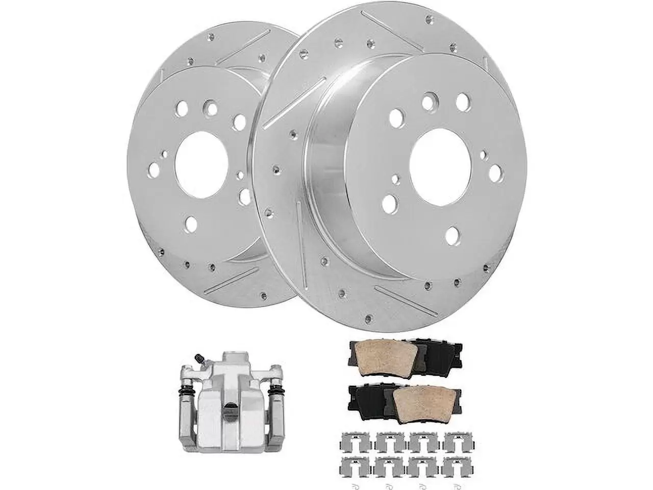 Rear Brake Pad Rotor and Caliper Set - Compatible with 2013 - 2018 ES350 Base 2014 2015 2016 2017