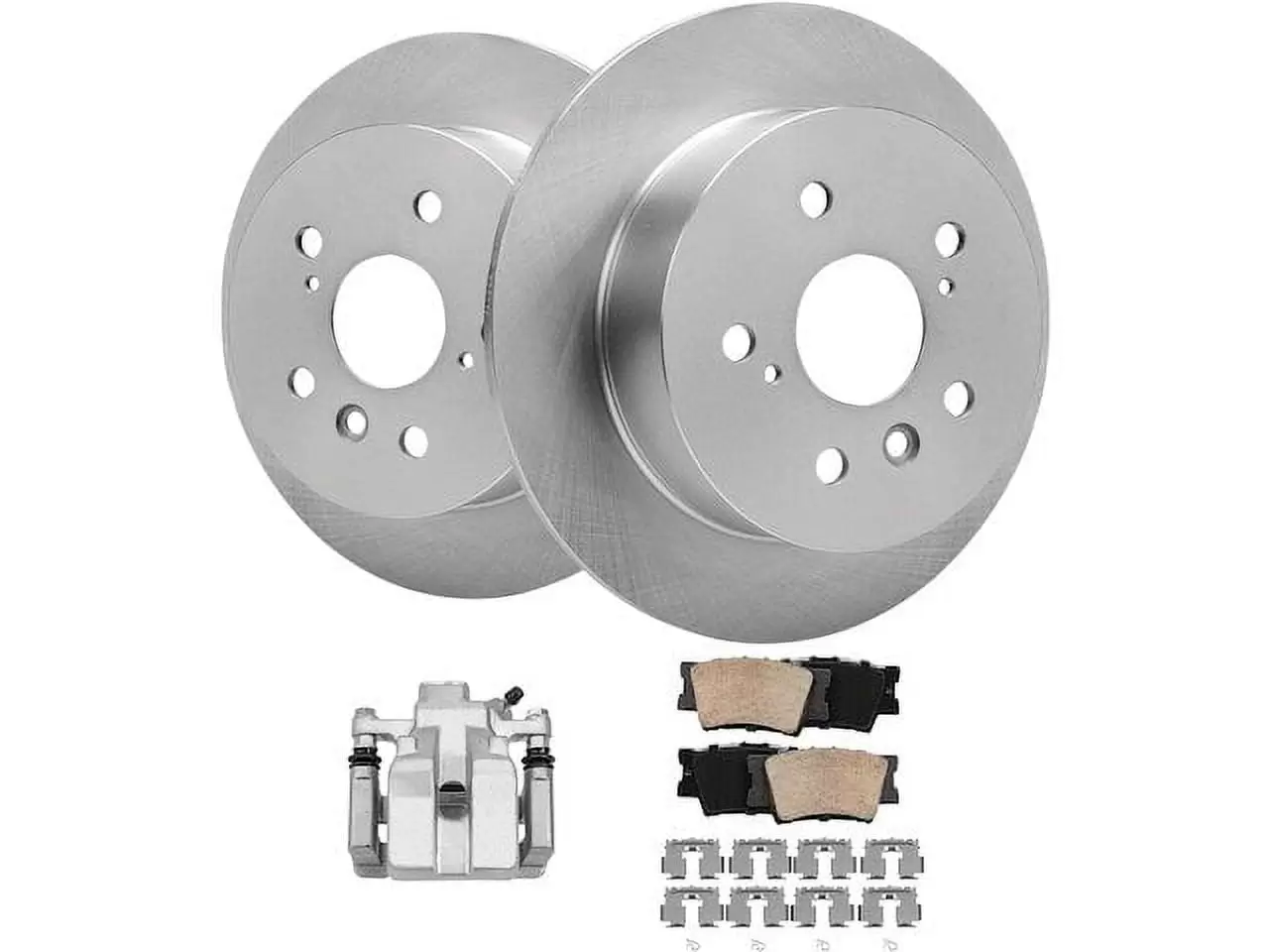 Rear Brake Pad Rotor and Caliper Set - Compatible with 2013 - 2018 Toyota Avalon 2014 2015 2016 2017