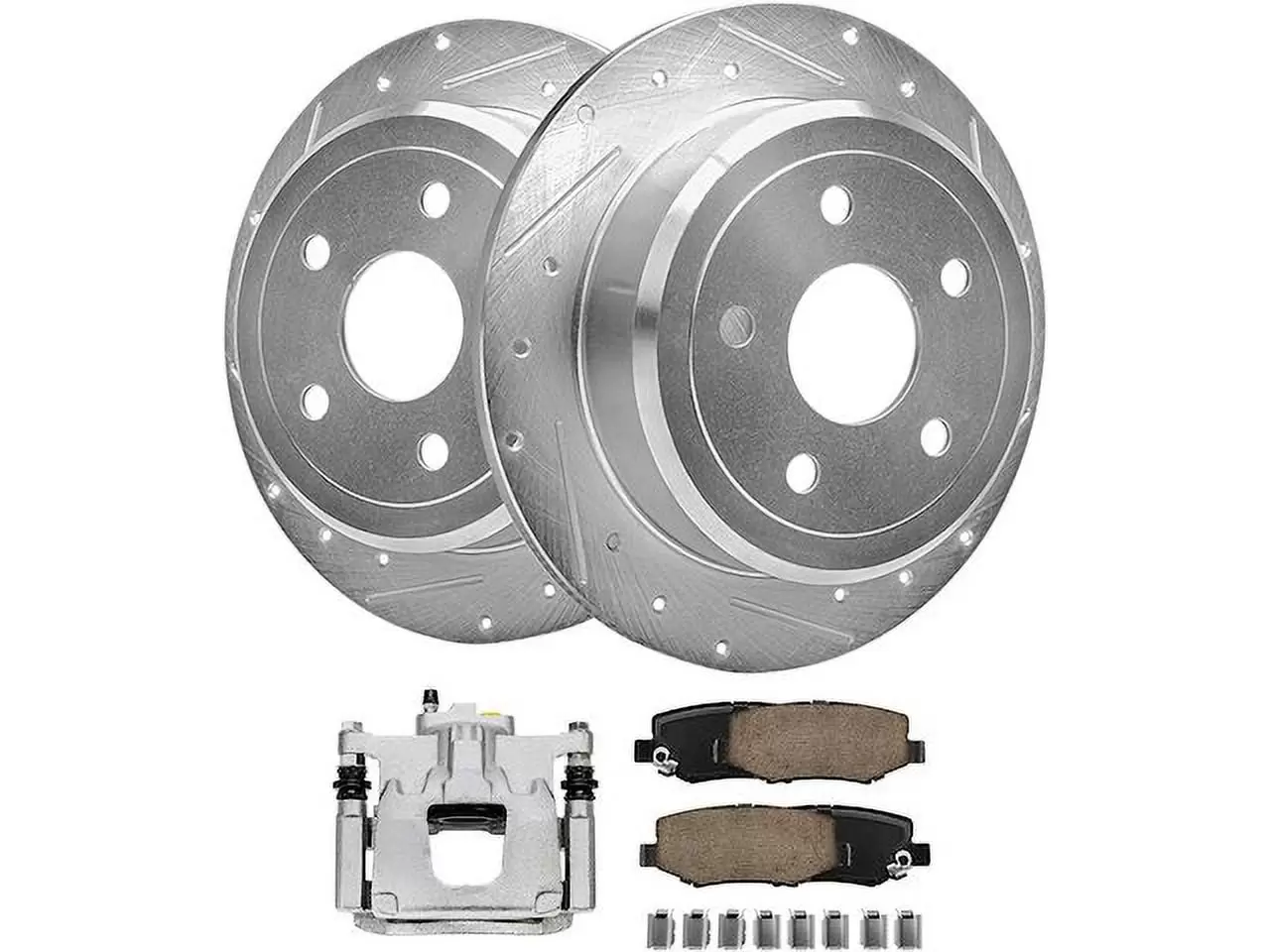 Rear Brake Pad Rotor and Caliper Set - Compatible with 2018 Jeep Wrangler JK