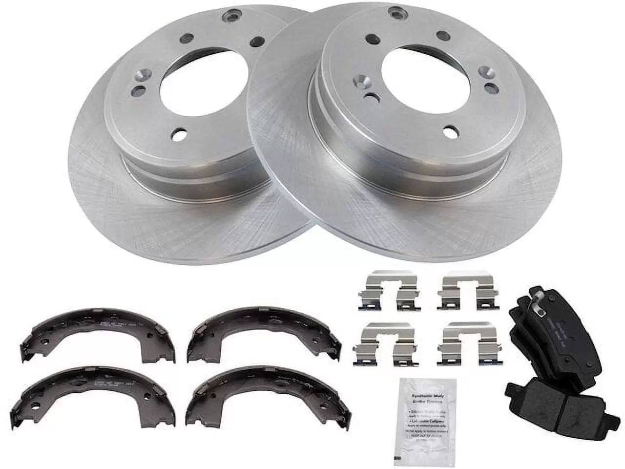 Rear Brake Pad Rotor and Parking Brake Kit 4 Piece - Compatible with 2012 - 2015 Kia Optima 2011 2013 2014