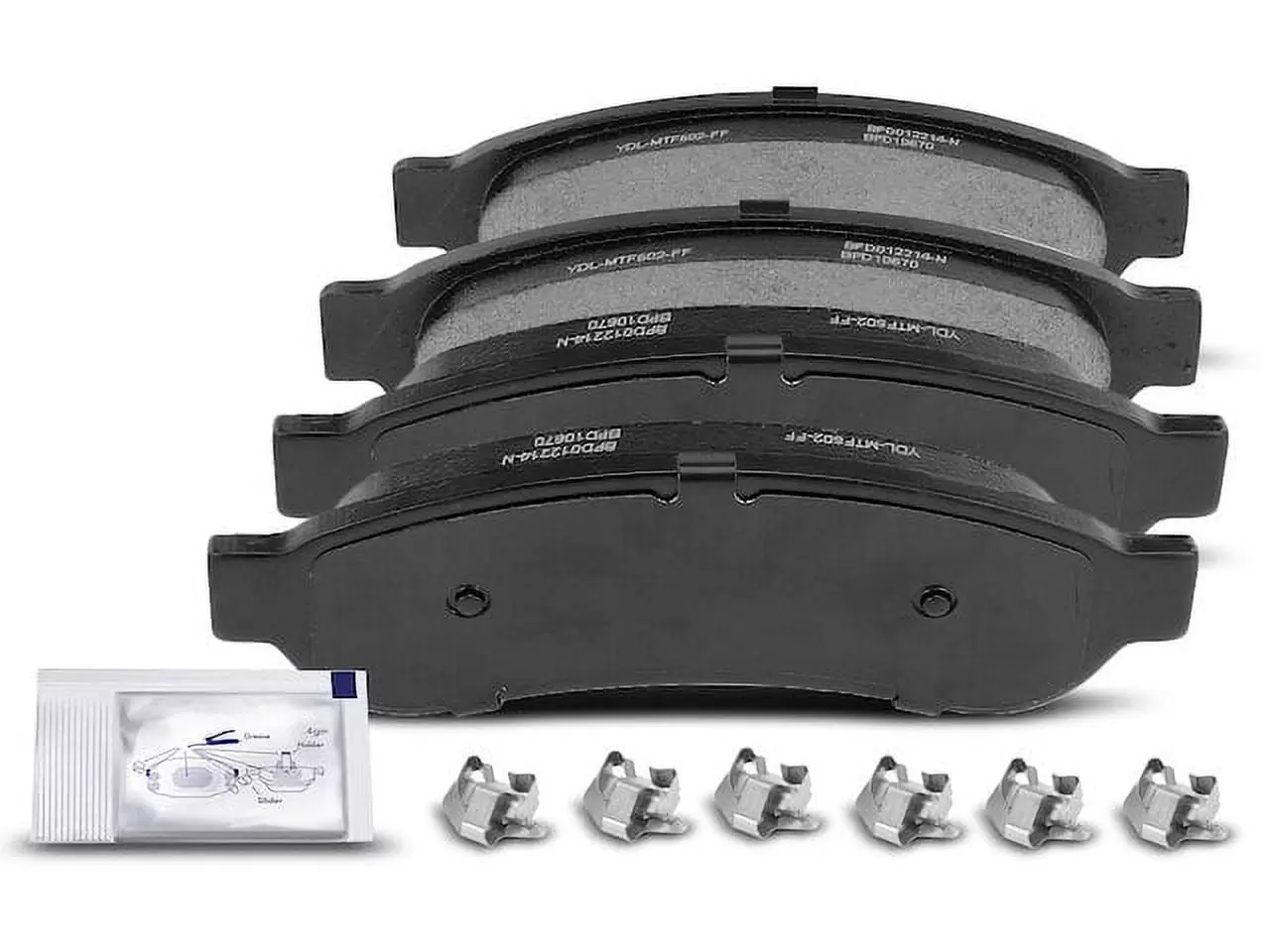 Rear Brake Pad Set 4 - Compatible with 2005 - 2012 Ford F-250 Super Duty 2006 2007 2008 2009 2010 2011