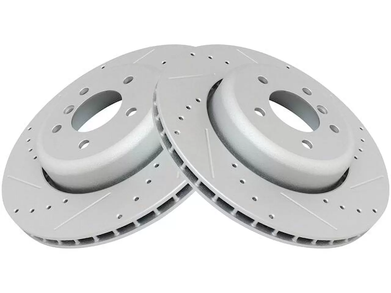 Rear Brake Rotor Set 2 Piece - Compatible with 2004 - 2005 BMW 545i