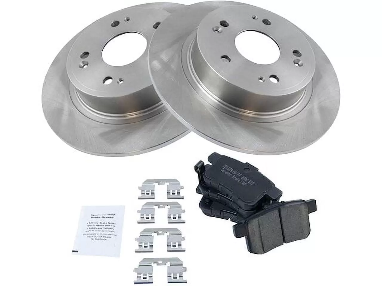 Rear Ceramic Brake Pad and Rotor Kit - 5 Lug - Vented Rotors - Compatible with 2008 - 2017 Honda Accord 2009 2010 2011 2012 2013 2014 2015 2016