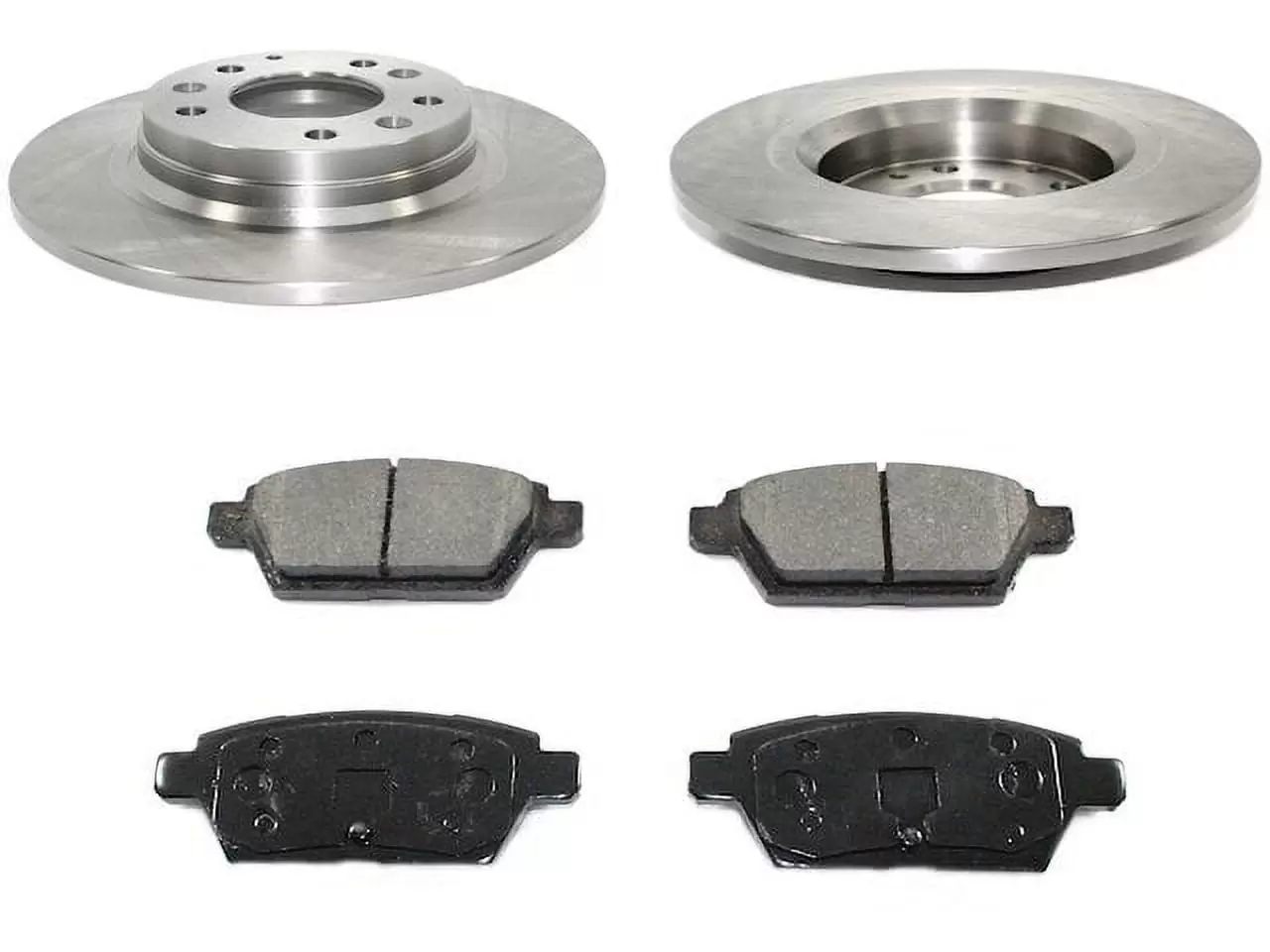 Rear Semi Metallic Brake Pads and Rotor Kit - Compatible with 2006 - 2012 Ford Fusion 2007 2008 2009 2010 2011