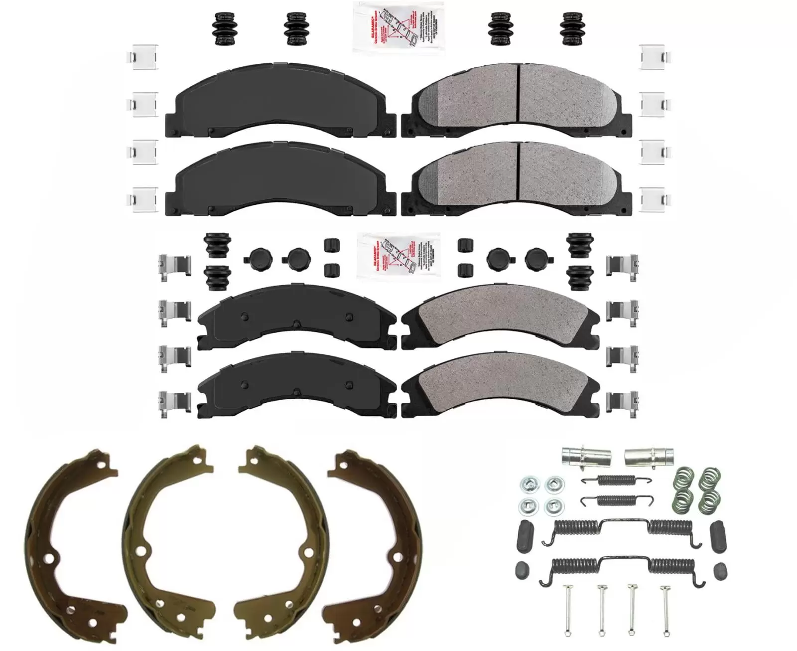 Semi Metallic Brake Pads Parking Brake Shoes Springs Fits 08-22 E450 Super Duty