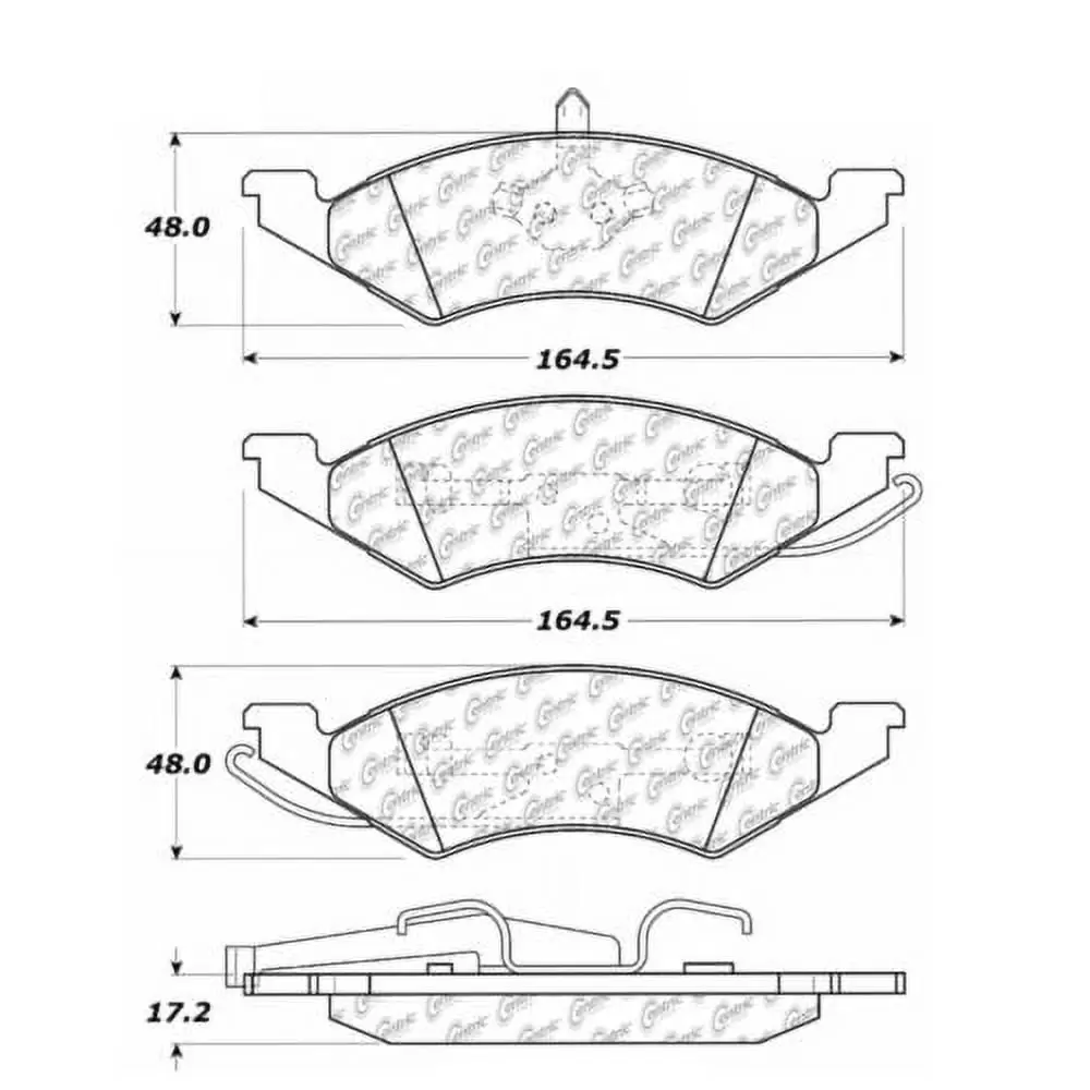 StopTech 104.02570 Disc Brake Pad; Posi-Quiet Metallic;