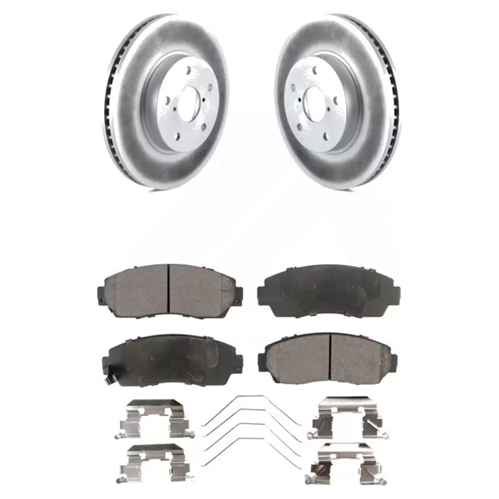 Transit Auto - Front Coated Disc Brake Rotors And Ceramic Pads Kit For 2016-2019 Subaru Legacy 2.5L KGT-100548