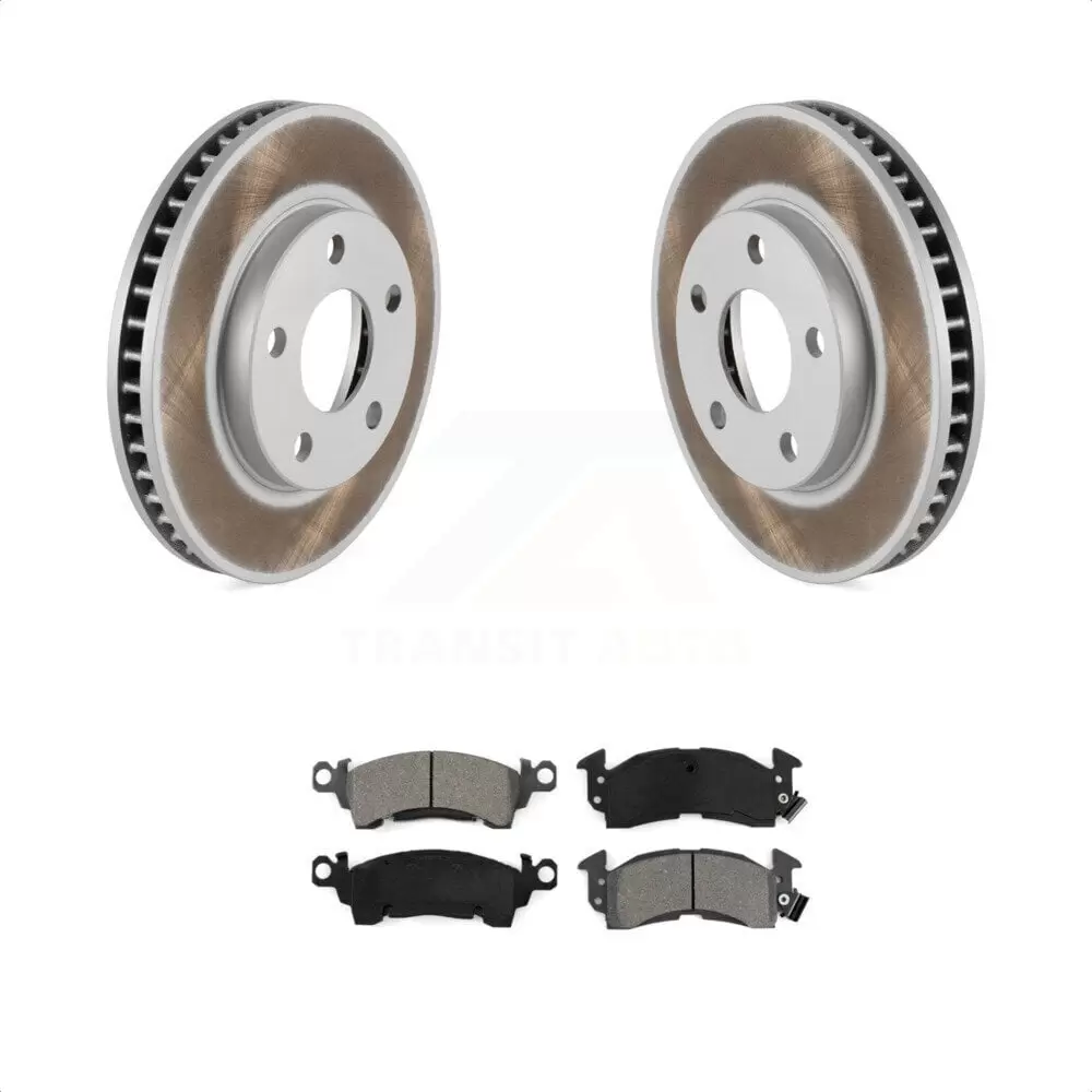 Transit Auto - Front Coated Disc Brake Rotors And Semi-Metallic Pads Kit For 1992-1993 Cadillac Commercial Chassis 5.7L KGS-102490